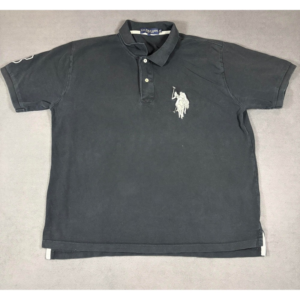 U.S. Polo Assn. Polo Shirt Mens XXL Black Short Sleeve Big Logo